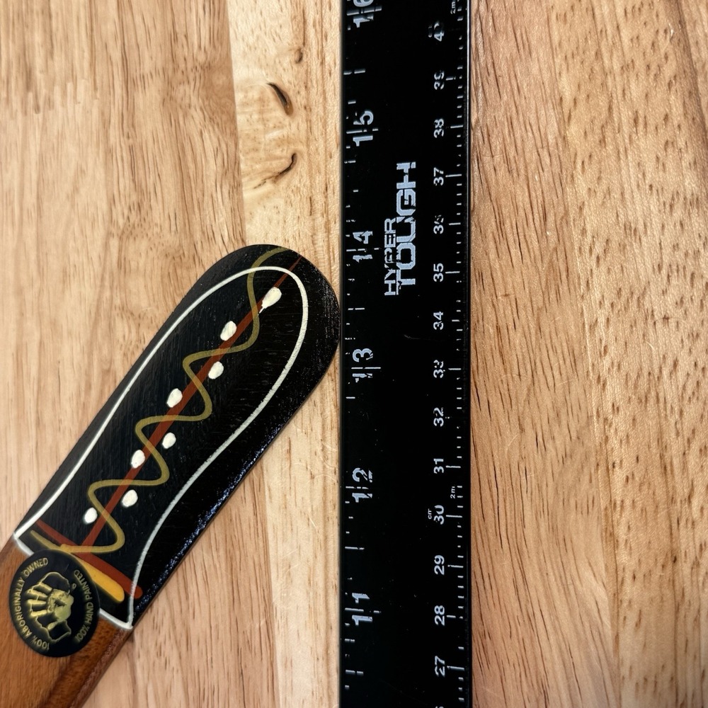 Australian Aboriginal Hand Painted Boomarang 14" Joe Skeen Indigenous Art Wood - Picture 8 of 10